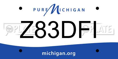 Z83DFI Michigan License Plate
