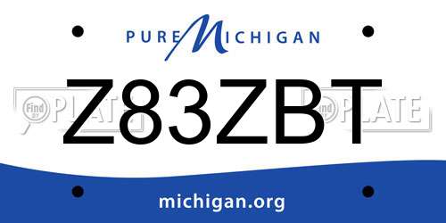 Z83ZBT Michigan License Plate