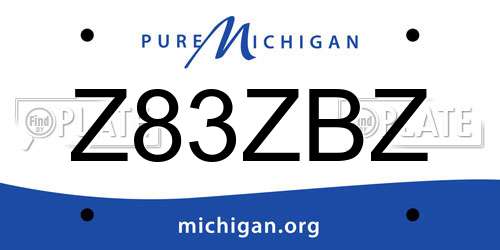 Z83ZBZ Michigan License Plate