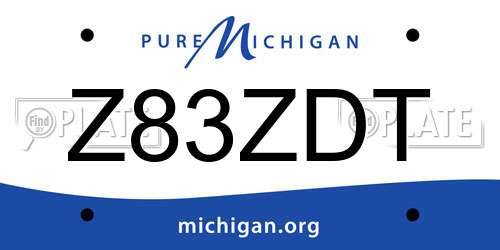 Z83ZDT Michigan License Plate