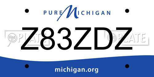 Z83ZDZ Michigan License Plate