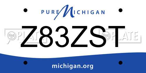 Z83ZST Michigan License Plate