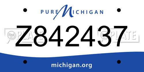 Z842437 Michigan License Plate