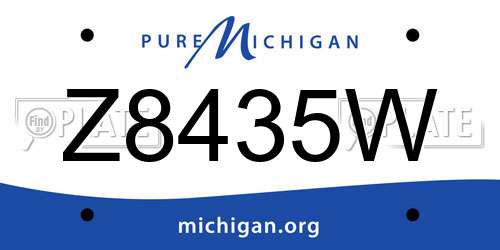 Z8435W Michigan License Plate