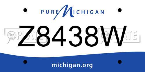 Z8438W Michigan License Plate