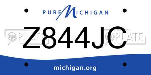 Z844JC Michigan License Plate