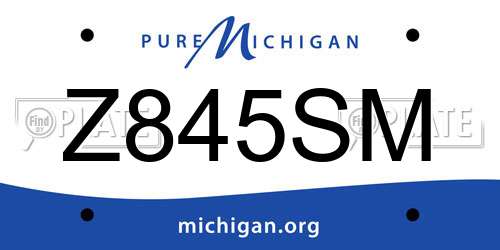 Z845SM Michigan License Plate
