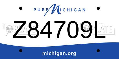 Z84709L Michigan License Plate