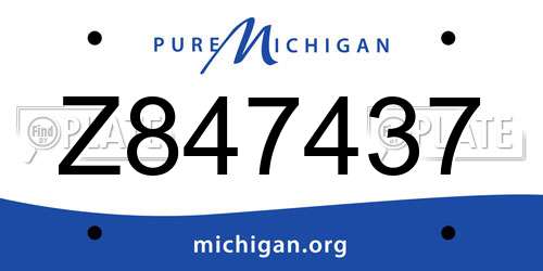 Z847437 Michigan License Plate