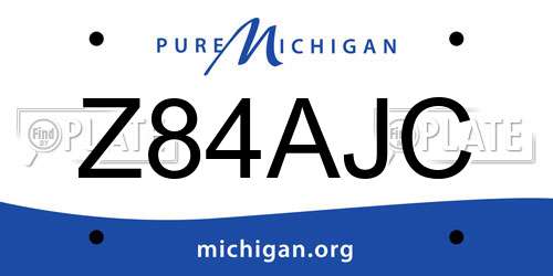 Z84AJC Michigan License Plate