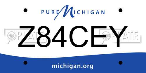 Z84CEY Michigan License Plate