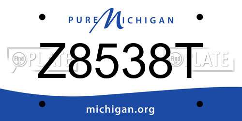 Z8538T Michigan License Plate