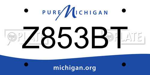 Z853BT Michigan License Plate