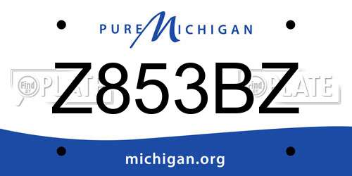 Z853BZ Michigan License Plate