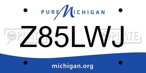 Z85LWJ Michigan License Plate