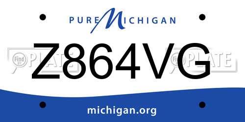 Z864VG Michigan License Plate