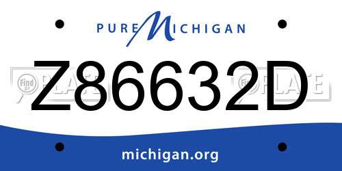 Z86632D Michigan License Plate