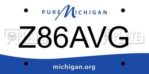Z86AVG Michigan License Plate