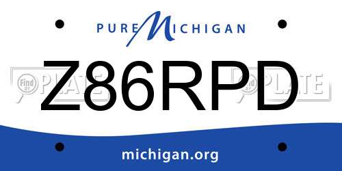 Z86RPD Michigan License Plate