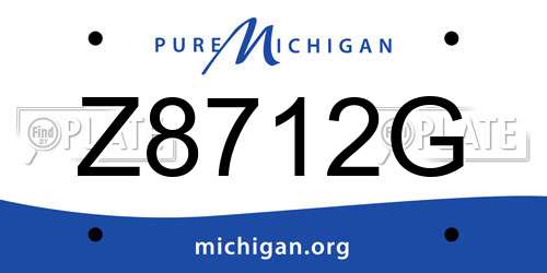 Z8712G Michigan License Plate