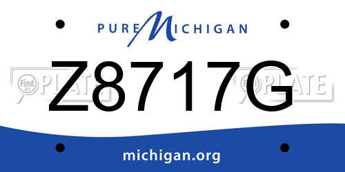 Z8717G Michigan License Plate