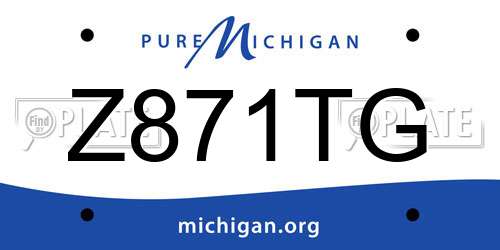 Z871TG Michigan License Plate