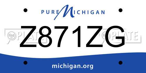 Z871ZG Michigan License Plate