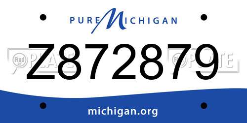 Z872879 Michigan License Plate