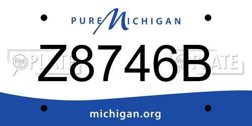 Z8746B Michigan License Plate