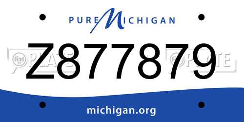 Z877879 Michigan License Plate