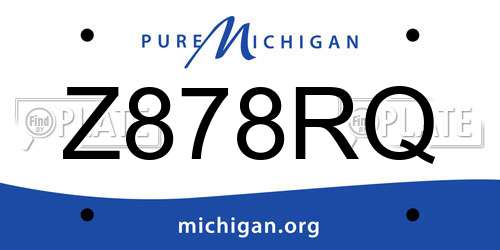 Z878RQ Michigan License Plate