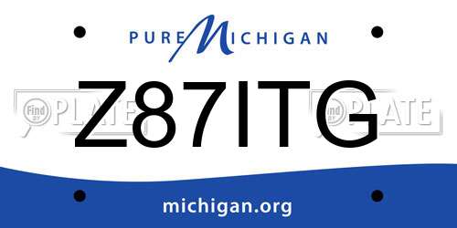 Z87ITG Michigan License Plate