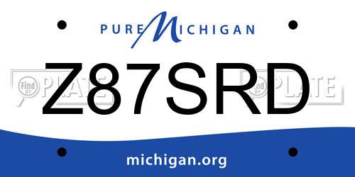 Z87SRD Michigan License Plate