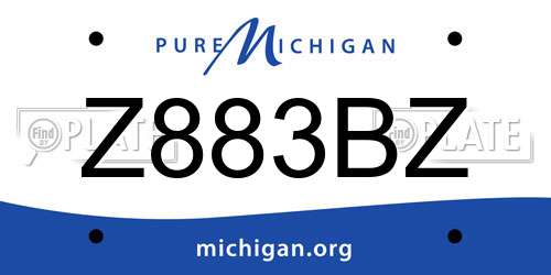 Z883BZ Michigan License Plate