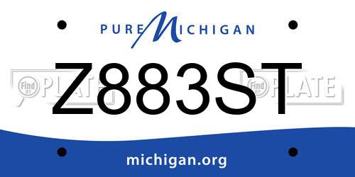 Z883ST Michigan License Plate