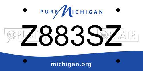 Z883SZ Michigan License Plate