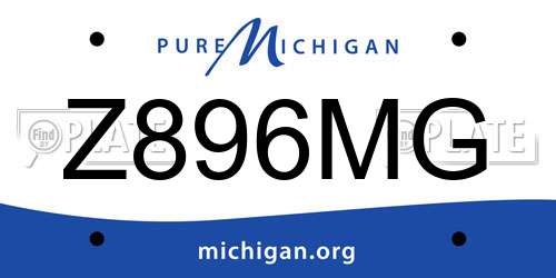 Z896MG Michigan License Plate
