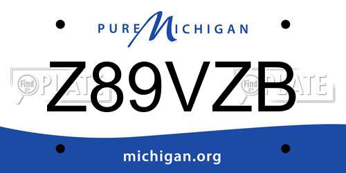 Z89VZB Michigan License Plate