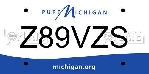 Z89VZS Michigan License Plate