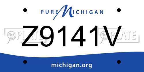 Z9141V Michigan License Plate