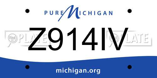 Z914IV Michigan License Plate
