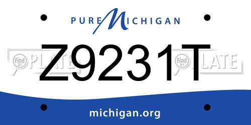 Z9231T Michigan License Plate