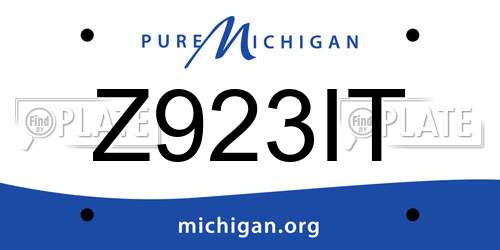Z923IT Michigan License Plate