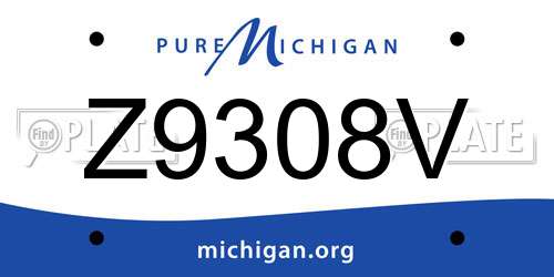 Z9308V Michigan License Plate