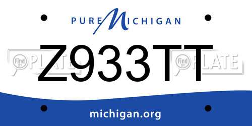 Z933TT Michigan License Plate