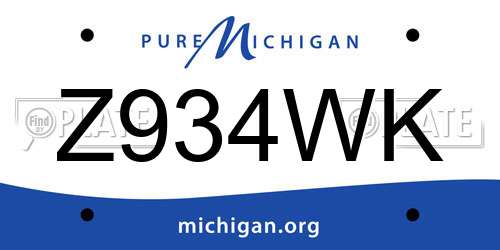 Z934WK Michigan License Plate