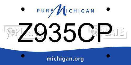 Z935CP Michigan License Plate