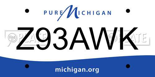 Z93AWK Michigan License Plate