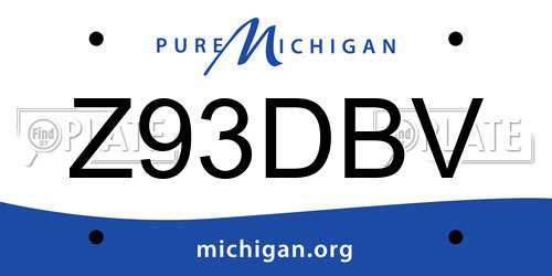 Z93DBV Michigan License Plate