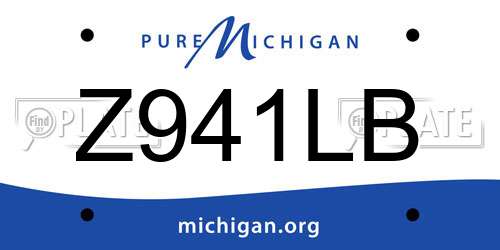 Z941LB Michigan License Plate